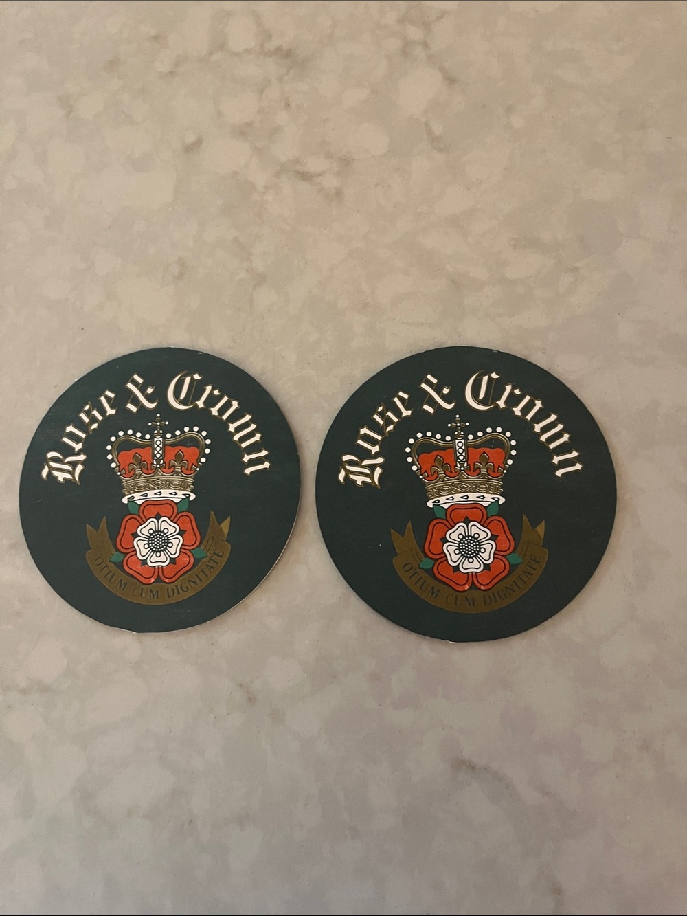2 Disney Rose & Crown Guinness drink coasters- Epcot